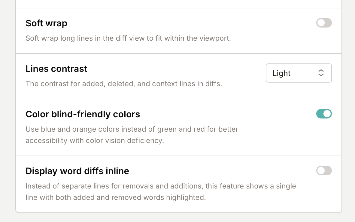 Colorblind friendly colors option